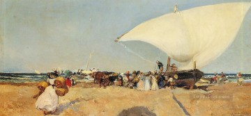 Landscapes Painting - Arrival of the Boats Joaquin Sorolla